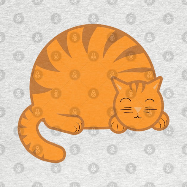 Sleepy Chubby Kitty - Orange by Kristal Stittle